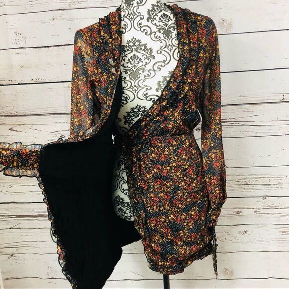 Revolve Stevie May Monarch Butterfly Print Floral Mini Dress XS - Picture 6 of 9